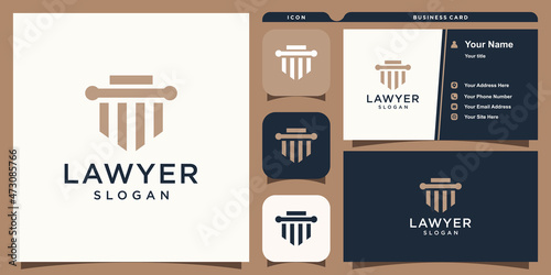 Law firm logo design for justice, law, lawyer Premium Vector