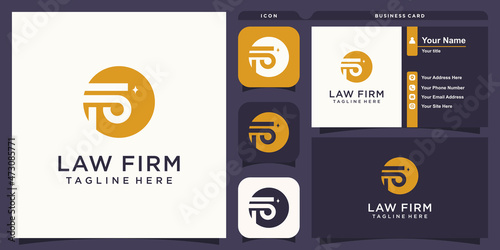 Law firm logo design for justice, law, lawyer Premium Vector