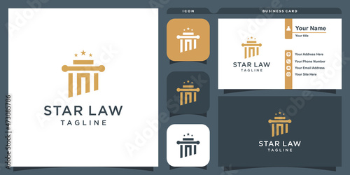 Law firm logo design for justice, law, lawyer Premium Vector