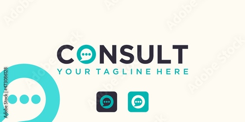work mark consult logo with bubble concept.