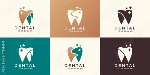 Dental clinic logo, abstract tooth vector. For dental clinic, concept logo icon, visiting card, dentist.