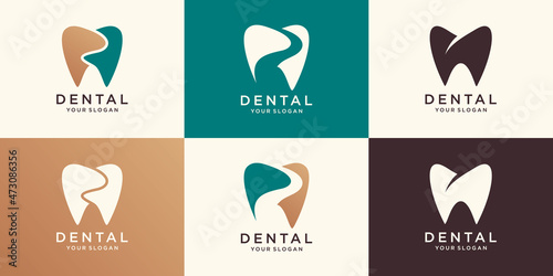 dental clinic logo. unique. modern effect. clean. icon. vector.