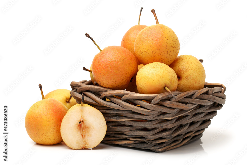 nanguo pear on white background nanguo pear on white background