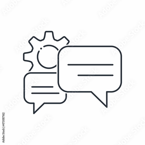 Technical negotiations. Vector linear icon isolated on white background.