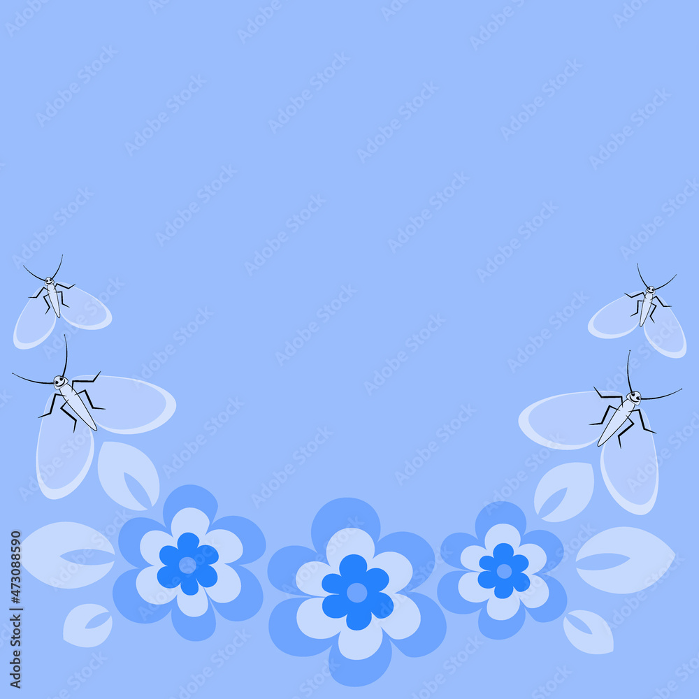 lowers and butterflies, a frame in the form of a horseshoe or semicircle. Design element lowers and butterflies, a frame in the form of a horseshoe or semicircle. Design element