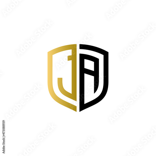 ja shield logo design vector icon	
 photo