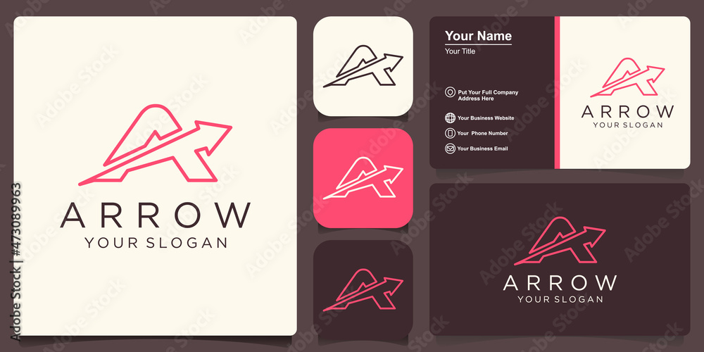 Letter A arrow Logo Template Illustration Design.