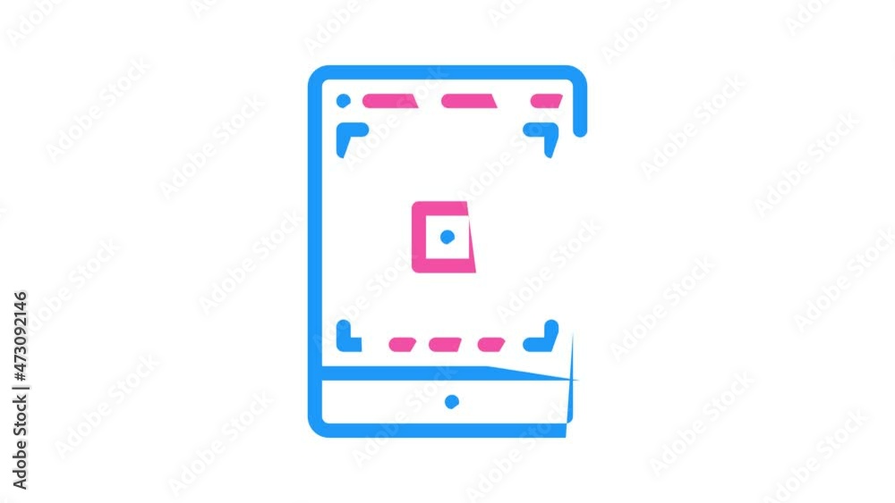 tablet photo camera app animated color icon tablet photo camera app sign. isolated on white background tablet photo camera app animated color icon tablet photo camera app sign. isolated on white background