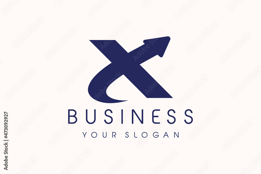 X Logo Arrow. Letter X Design Vector Illustration Modern Icon.