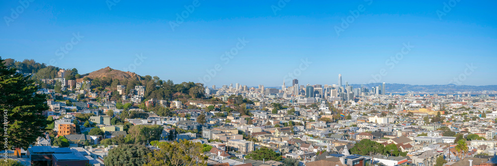 Panoramic view of the community in bay area at San Francisco, California