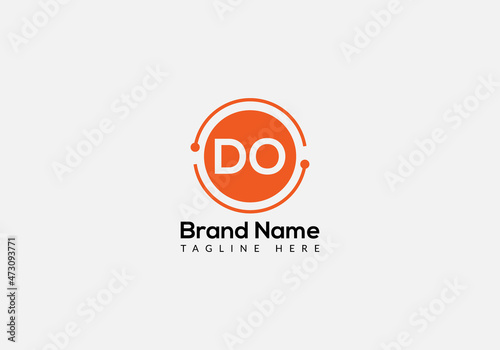 Abstract DO letter modern initial lettermarks logo design