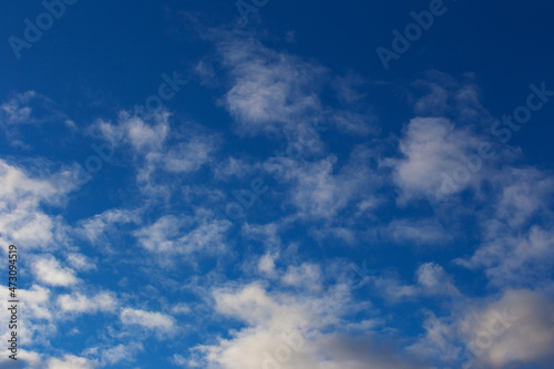 blue sky with white clouds, background