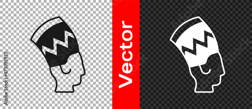 Black Nefertiti icon isolated on transparent background. Vector