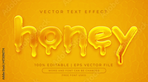 Honey text, liquid 3d editable text effect style photo