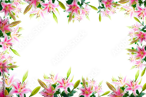 lily flowers composition frame