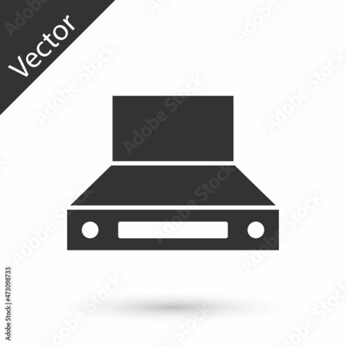 Grey Kitchen extractor fan icon isolated on white background. Cooker hood. Kitchen exhaust. Household appliance. Vector
