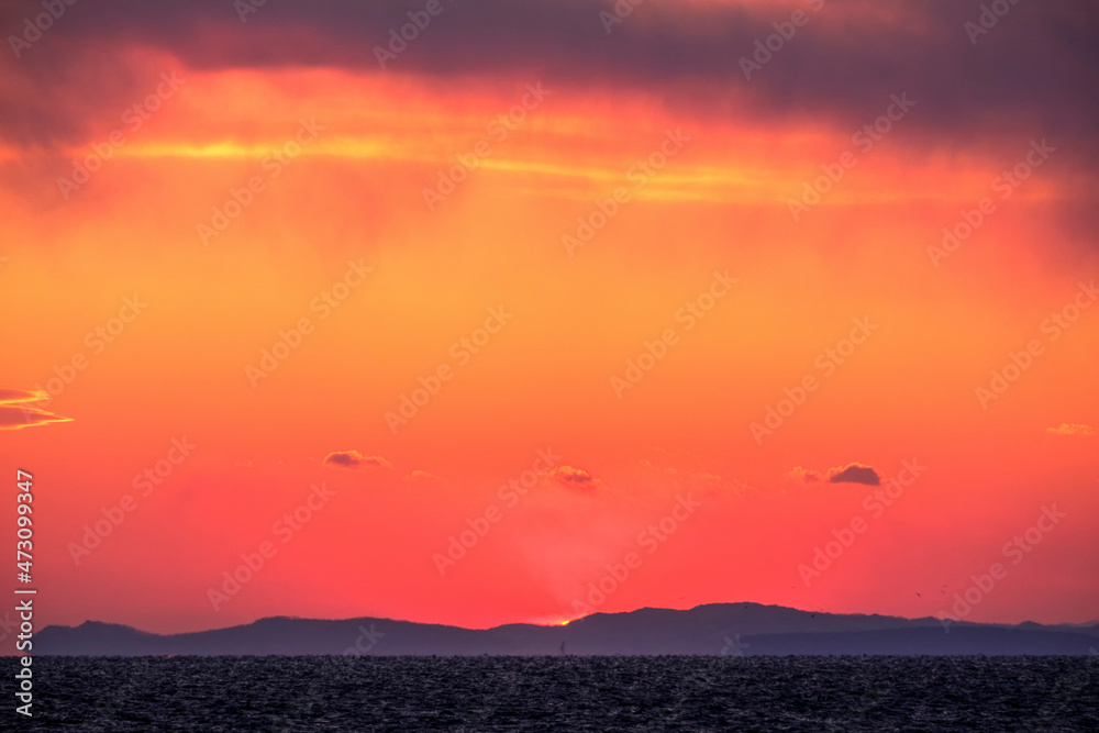 Obraz premium sunset in the city