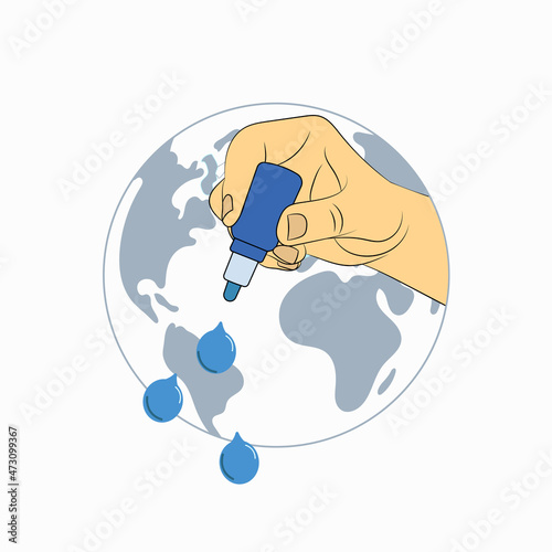 Vector illustration on the theme of world Polio