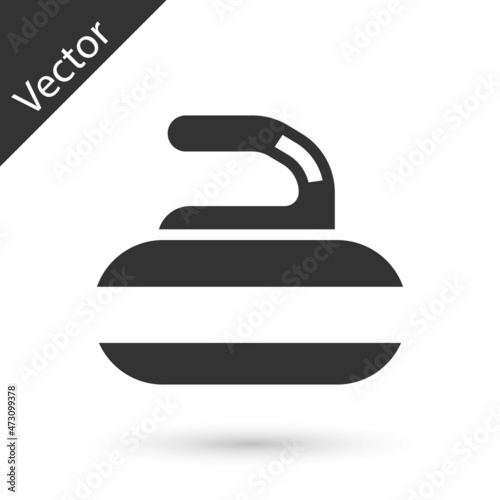 Grey Stone for curling sport game icon isolated on white background. Sport equipment. Vector