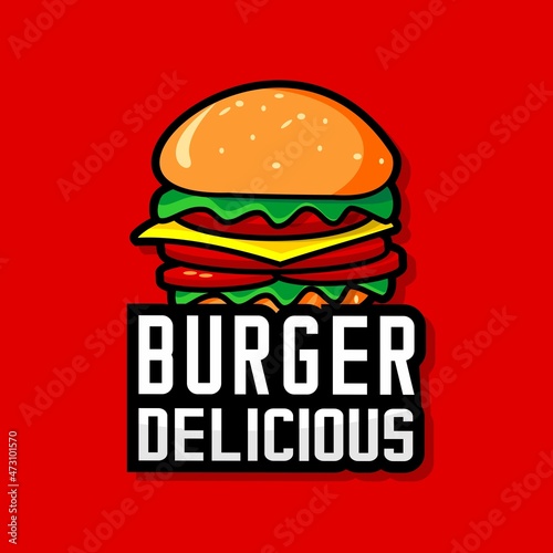 hamburger logo, cafe and restaurant logo, template