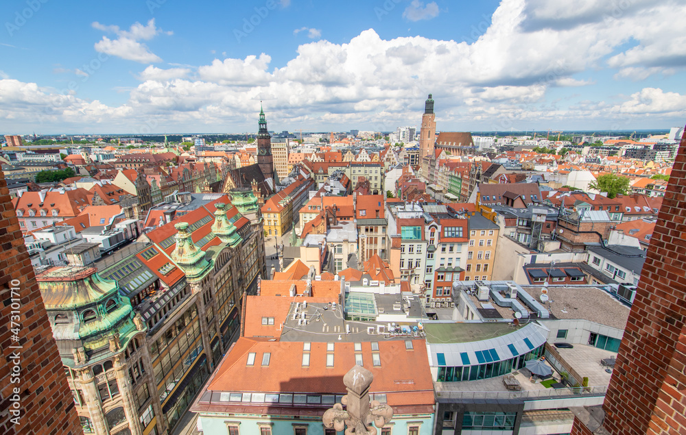Wroclaw, Poland -  largest city of Silesia, Wroclaw displays a colorful Old Town that becomes even more amazing if seen from the top of St Mary Magdalene Church