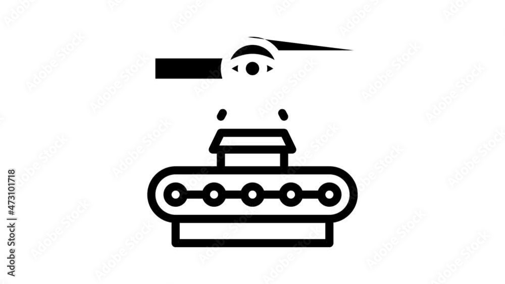 production control animated line icon production control sign. isolated on white background