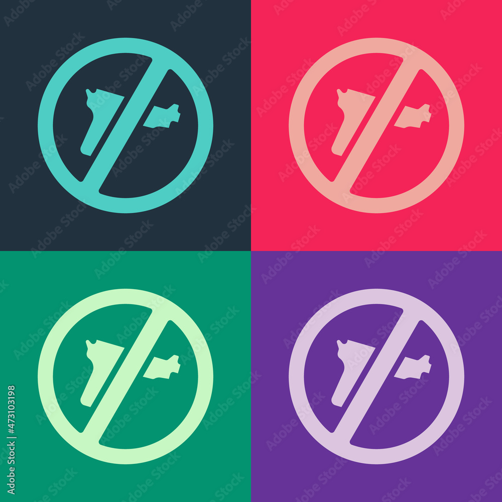 Pop art No war icon isolated on color background. The peace symbol. Vector Pop art No war icon isolated on color background. The peace symbol. Vector