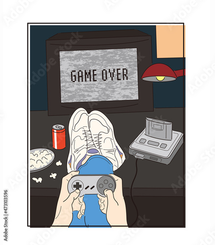 GAME, GAMEOVER, ゲーム, ゲームオーバー, 家, 家で過ごす, 引きこもり photo