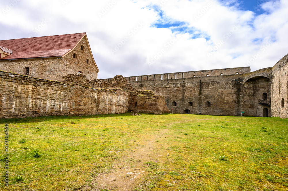 Ivangorod fortress. Old fortress walls. Historical sites. old fortress walls.