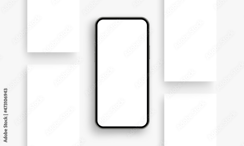 Phone Mockup with Blank Web Pages for Social Media Posts or Apps. Vector Illustration Phone Mockup with Blank Web Pages for Social Media Posts or Apps. Vector Illustration