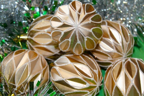 Christmas balls are lying beautifully.