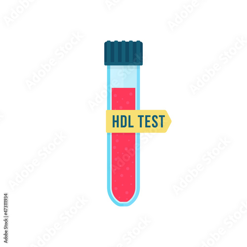 cartoon medical tube with blood like hdl test