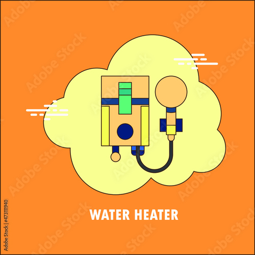 Water heater flat vector concept design