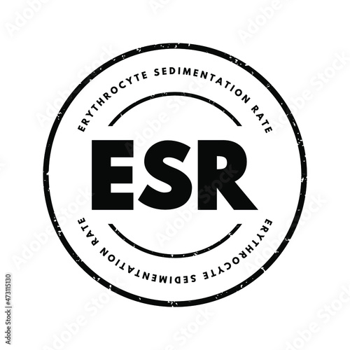 ESR - Erythrocyte Sedimentation Rate acronym, medical concept background