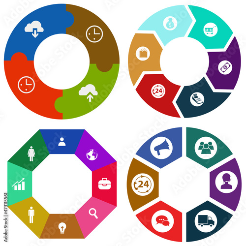 Business infographics. Set of pie chart	
