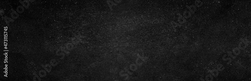 Panel kuchenny z motywem Blank wide screen Real chalkboard background texture in college concept for back to school classroom for black friday white chalk text draw graphic. Grey gradient slate table blackboard bacground.