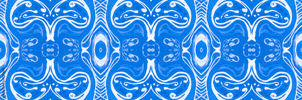 Majolica ornament. Seamless talavera design. Abstract portuguese ceramic.