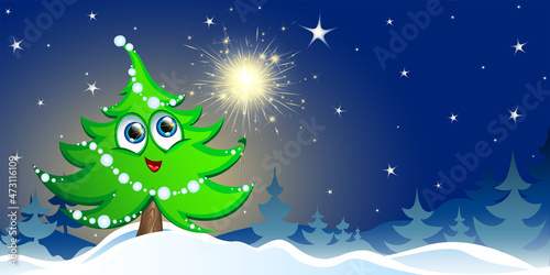 Christmas tree with sparklers