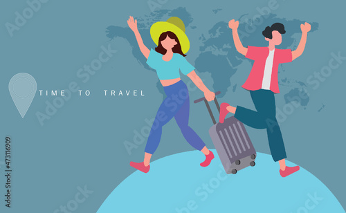 2d illustration safe travel after covid 