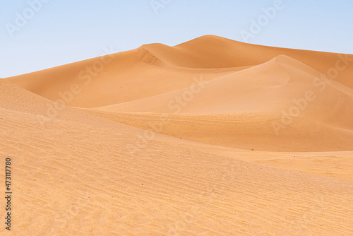 In the Sahara Desert in Morocco. Erg Chegaga sand dunes
