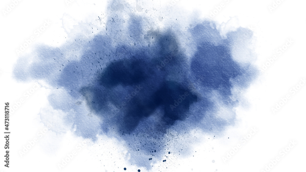 Watercolor illustration cloudy art abstract blue color texture background, clouds and sky pattern. Watercolor paper background. Abstract Painted Illustration. Brush stroked painting.