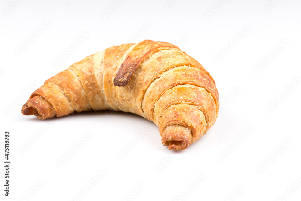 Croissant over white background