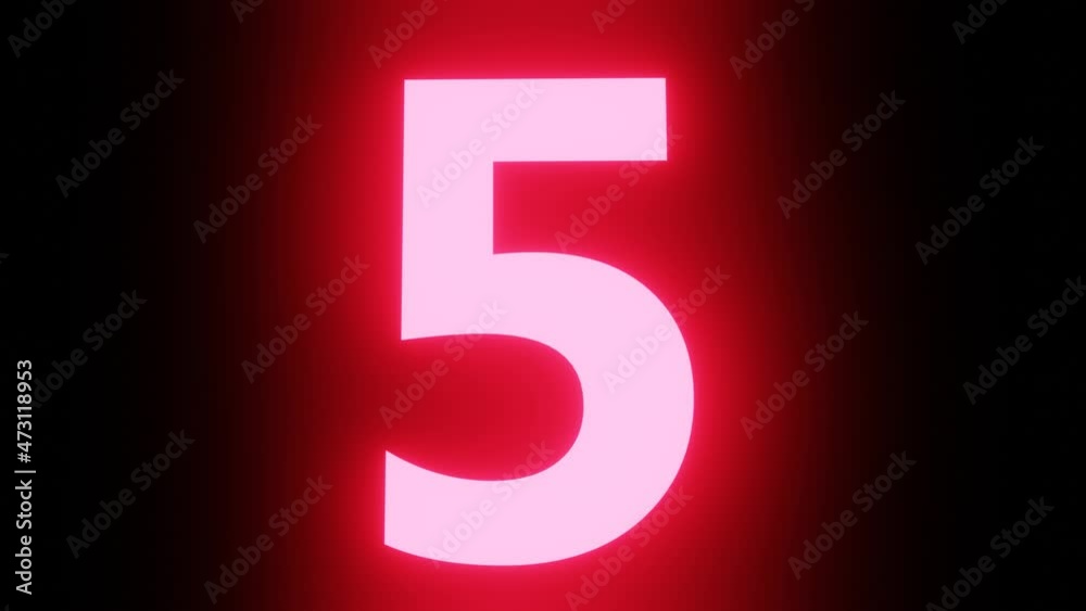 Countdown. Red neon gloving digits on black background. Countdown. Red neon gloving digits on black background.