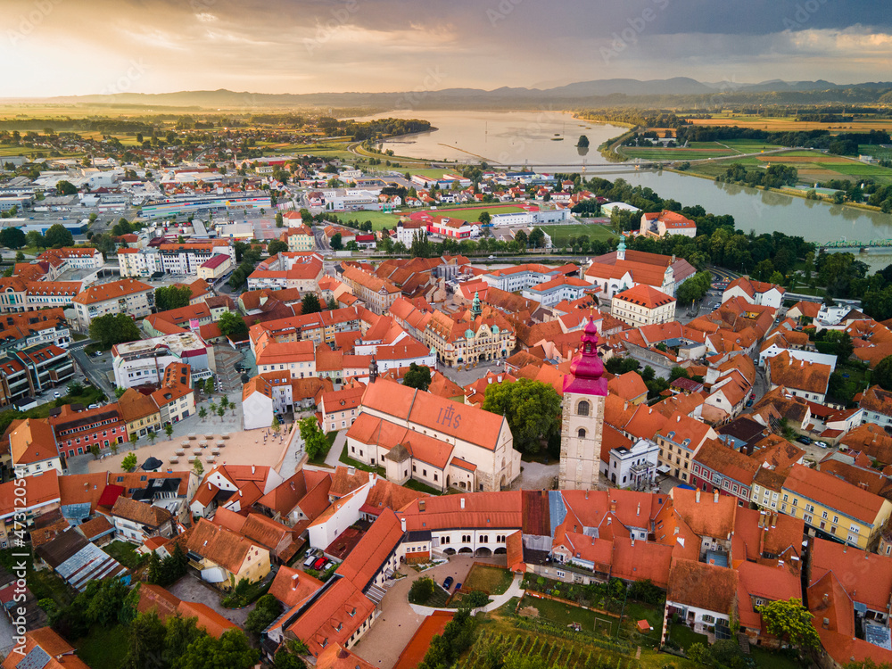 Picturesque Ptuj Town in Slovenia at Sunrise