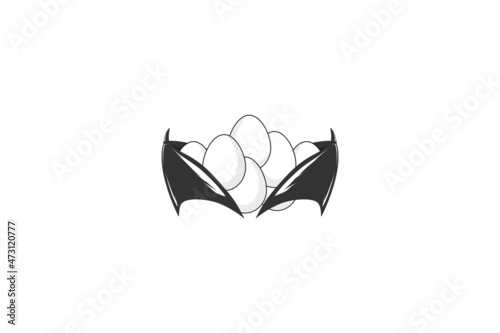 Dragon Eggs Silhouette Illustration