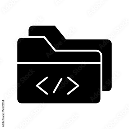 Coding Glyph Vector Icon Design