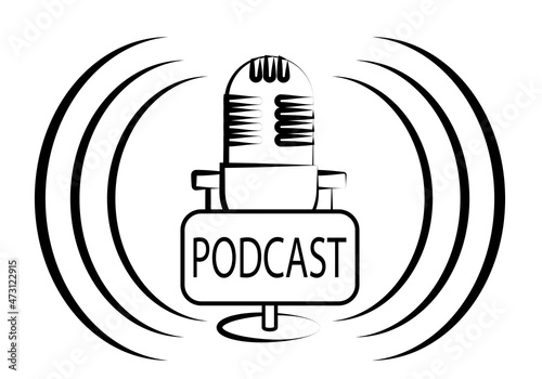 Icono de podcast con micrófono.