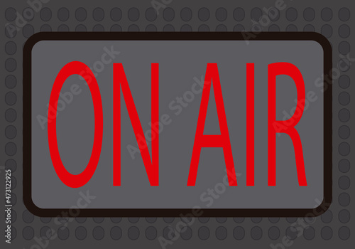 Cartel de en directo o en el aire.