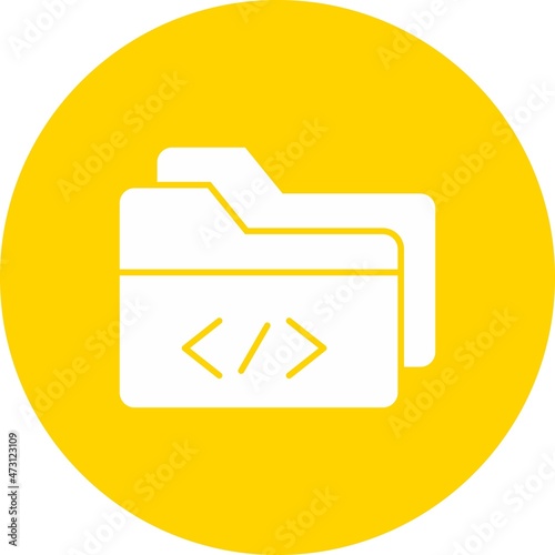 Coding Glyph Circle Vector Icon Design