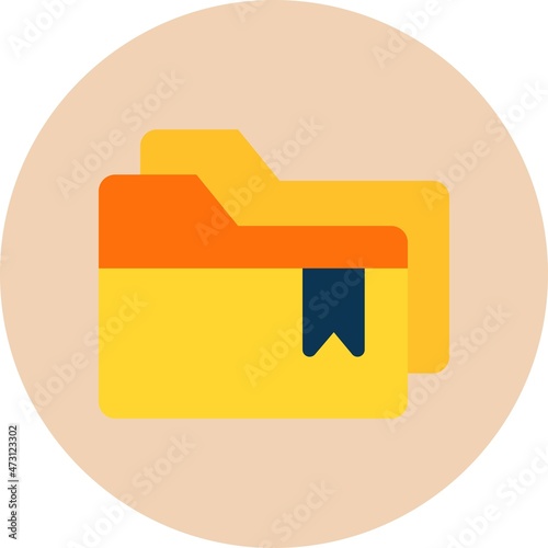 Bookmark Flat Circle Vector Icon Design